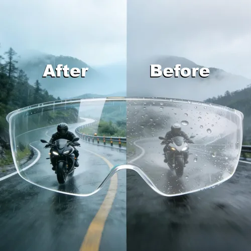 Vista 3 de Visera universal para casco de motocicleta, película antivaho y película resistente a la lluvia, 2 piezas, versión grande para lente de casco