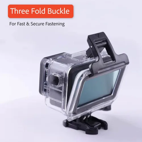 Vista 2 de Reflex Camera Carcasa transparente impermeable con pantalla táctil transparente. Compatible con DJI Osmo Action 3 y 4 y Osmo Action 5 Pro. Probado