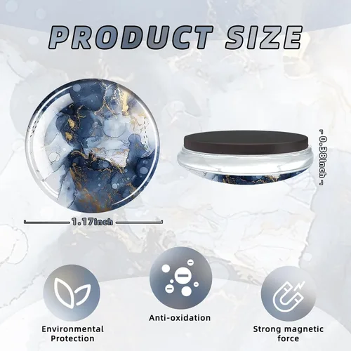 Vista 2 de Qualsen Imanes para nevera, imanes decorativos de vidrio, bonitos imanes fuertes para refrigerador, pizarra blanca, casillero, aula, cocina, oficina