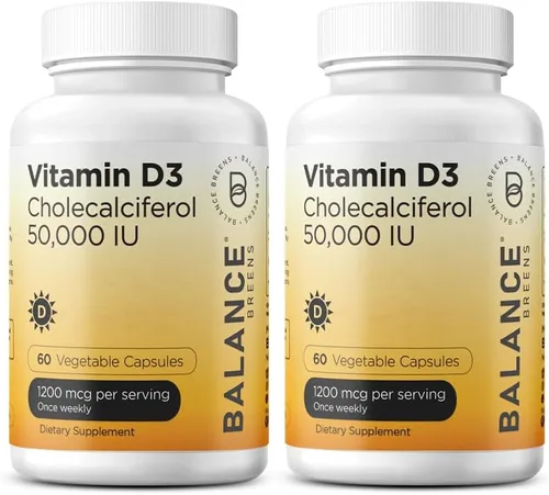 Vista 11 de Balance Breens Vitamina D3 50,000 UI - 60 cápsulas vegetales - Suplemento de vitamina D sin gluten de alta potencia sin OMG