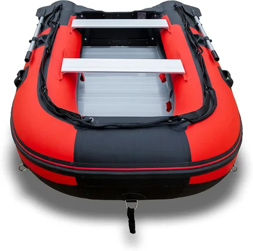 Vista 5 de Balsa inflable de 10.5 pies para pesca en bote pontón bote Kayak con piso de aluminio