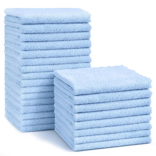 Vista 12 de HOMEXCEL Paquete de 12 paños de microfibra de vellón coral suave para bebé Azul