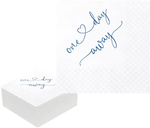 Vista 11 de Servilletas de cóctel de cena de ensayo de un día, suministros de fiesta de un día en papel servilletas desechables a granel para decoración de mesa
