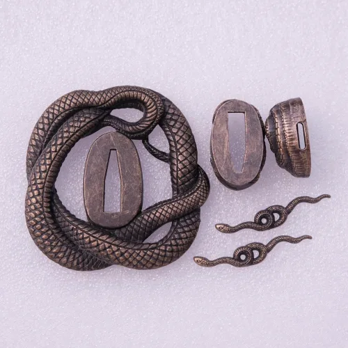 Vista 2 de Espada samurái japonesa KOSHIRAE – TSUBA FUCHI KASHIRA MENUKI 68-100