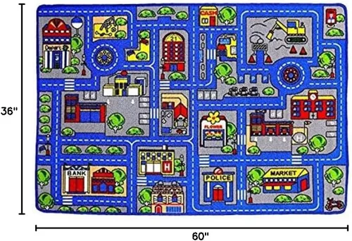 Vista 2 de Mybecca Alfombra infantil de 3 x 5 pies, con base antideslizante (39 x 56 pulgadas)