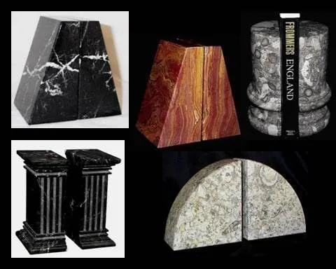 Vista 3 de Sujetalibros decorativos de mármol negro, sujetalibros de piedra pesada para oficina, extra grande