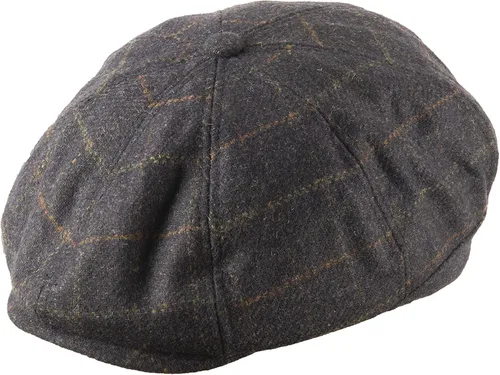 Vista 4 de Heritage Traditions Gorro de lana Tweed Panel Peak Newsboy Gorra Azul, Azul