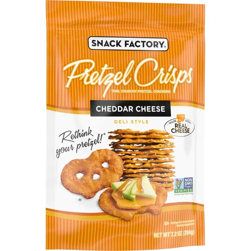 Vista 7 de Snack Factory Pretzel Crisps, Queso Cheddar, 7.2 Oz