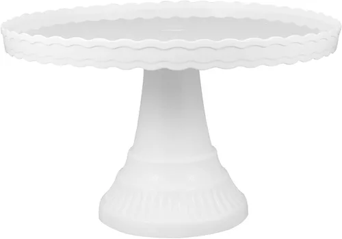 Vista 11 de PRETYZOOM Soporte de plástico para tartas con pies, redondo, soporte para cupcakes, cumpleaños, boda, elevado, para tartas, pasteles, macarrones