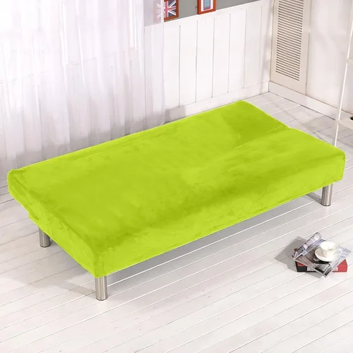 Vista 5 de Funda de felpa para futón sin brazos, funda de terciopelo suave de color liso, funda elástica para sofá cama de 2 y 3 plazas, para el hogar Manzana
