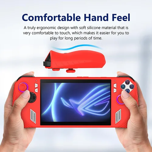 Vista 6 de Funda de silicona compatible con ASUSS ROG Allys Gamings, funda protectora de mano con tapas de botón para accesorios de consola de juegos ROG Allys