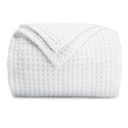 Vista 9 de Comfy Cubs Manta de bebé con tejido de punto gofre, manta de algodón de 40 x 40 pulgadas con diseño texturizado, manta ligera para cama, cuna Blush