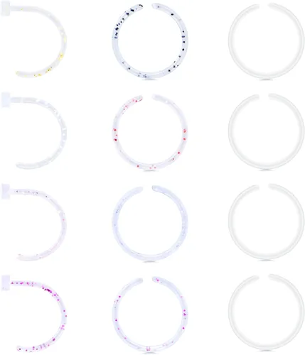 Vista 9 de D.Bella Aretes de nariz transparentes de 0.71 oz y 0.71 onzas (0.63 oz), en forma de L, aros de nariz Bioflex, pasadores de nariz rectos, retenedor