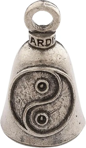Vista 13 de Campana de buena suerte contra el mal de ojo de Guardian Bell con llavero y bolsa de regalo de terciopelo negro Regalo de buena suerte de peltre