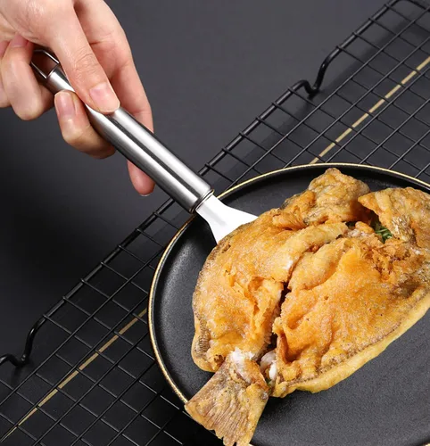 Vista 6 de Juego de 4 espátulas de servir mini brownies para servir con espátula de pescado y mini espátula de acero inoxidable, antiadherente, fácil