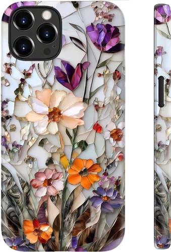 Vista 60 de LUHOURI Funda para iPhone 12 Mini, compatible con carga inalámbrica, doble capa, interior de silicona suave + carcasa exterior dura, bonito diseño