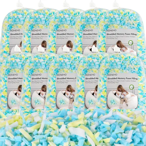 Vista 9 de Relleno de Espuma Viscoelástica con Gel Triturado de 1.13 kg, Relleno Cómodo y Suave para Silla de Puf, Relleno de Espuma Viscoelástica