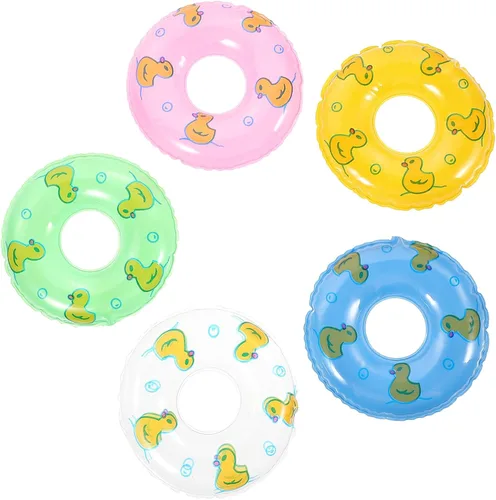 Vista 6 de Gadpiparty 5 mini anillos de natación, mini flotadores para muñecas, juguetes de piscina en miniatura para decoración de fiestas y juguetes