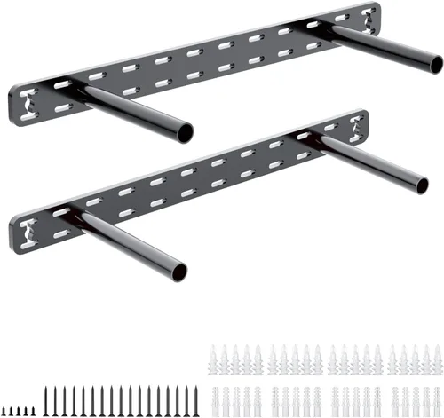 Vista 11 de 2 soportes flotantes de metal ocultos resistentes para estantes, estantes invisibles sin plantilla (16 x 6 x 1.5 pulgadas sin herramientas)