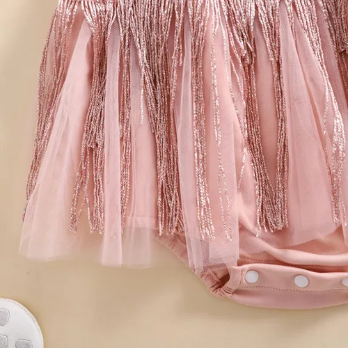 Vista 41 de Sasaerucure Traje de verano para bebé niña, sin mangas, mameluco de encaje tutú, mameluco de una pieza con volantes