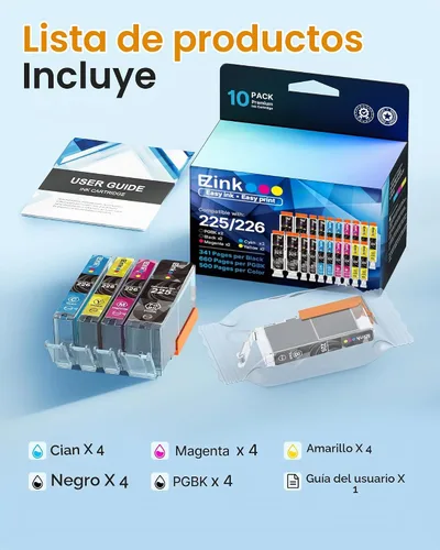 Vista 5 de E-Z Ink (TM) cartucho de repuesto de tinta para Canon PGI-225 CLI-226