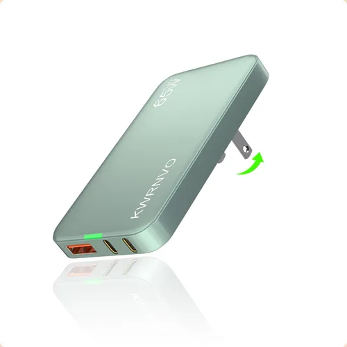 Vista 9 de Cargador de pared USB plano, 3 puertos ultra delgado cargador de pared rápido para Pixelbook, iPad Pro, iPhone 17/16/15/14 negro