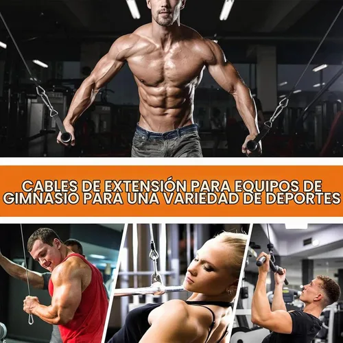 Vista 7 de 2 piezas de extensión de cable para gimnasio, accesorios de reemplazo para máquina de cable, accesorios de polea de cable para gimnasio - cuerda