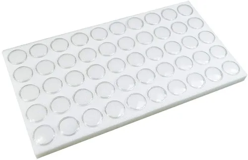 Vista 2 de 888 Display USA - 100 tarros de gemas de espuma blanca con 2 bandejas apilables blancas