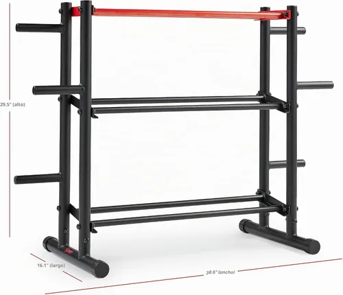 Vista 6 de Sunny Health & Fitness Home Gym Weight & Barbell Storage Rack Stand