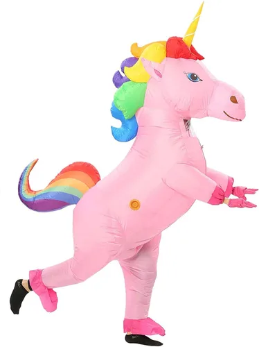 Vista 4 de JYZCOS Adult Size Unicorn Inflatable Costume for Halloween Party Full Body Unisex Blowup Suit