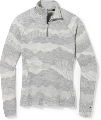 Vista 9 de Smartwool Patrón de capa base de merino térmico clásico para mujer con cremallera de 1/4 Punto Negro