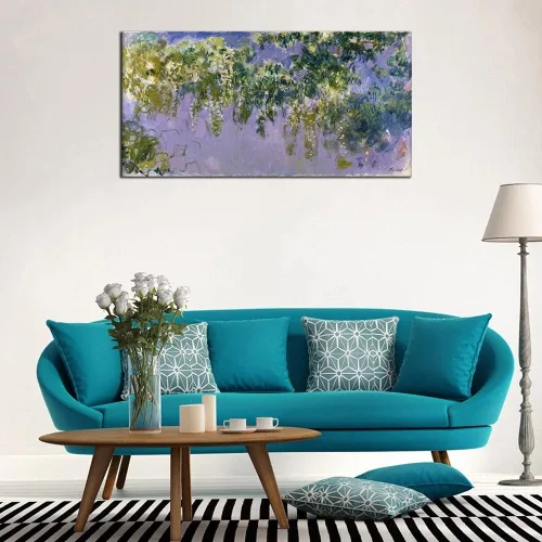 Vista 7 de Wieco Art Lienzo de giclée de glicenia, arte de pared de Claude Monet, famosas pinturas al óleo, obras de arte de arte modernas e impresionistas