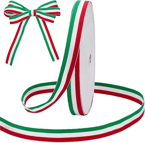Vista 11 de PH PandaHall Cinta de rayas rojas, blancas y verdes, de 50 yardas, bandera italiana, cinta patriótica, decoraciones navideñas italianas, cintas
