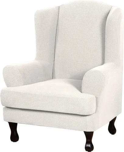 Vista 16 de Eco-Ancheng Funda para silla Wingback, 2 piezas, respaldo de ala, fundas de elastano para sillón con respaldo de ala, fundas para sillón con parte