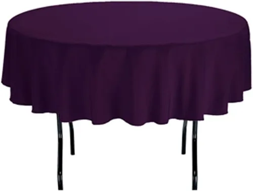 Vista 6 de TEKTRUM Mantel redondo de poliéster de 70 pulgadas, tejido grueso, resistente, duradero, color negro