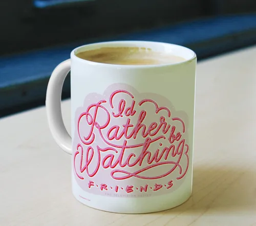 Vista 259 de Trend Setters Friends the Television Show – 25 años – Mercancía oficial – Taza de café o té de cerámica blanca de 11 onzas – perfecta para regalar