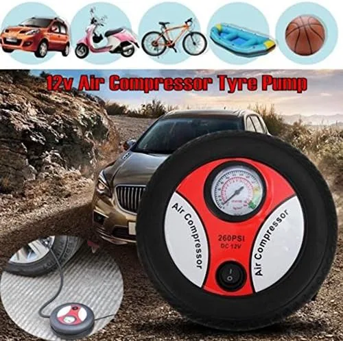 Vista 2 de 260PSI DC 12V Mini Inflador de Neumáticos Eléctrico Portátil Compresor de Aire Coche Auto Bomba