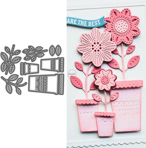 Vista 19 de DzIxY Troqueles de corte de metal de hoja de pétalos para hacer tarjetas, kit de papel de gofrado, troquelados, plantillas de máquina de álbumes