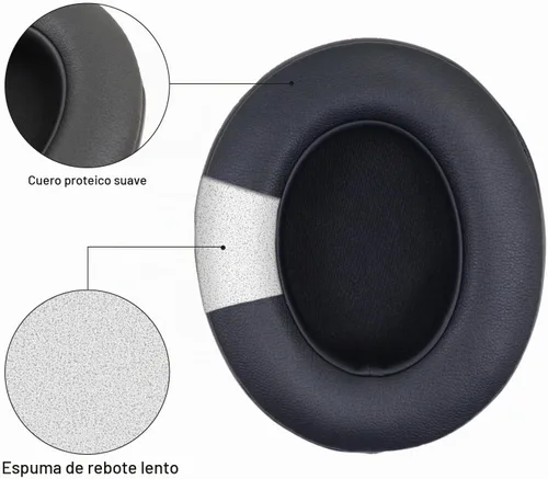 Vista 4 de Almohadillas de repuesto compatibles con Beats Studio 3.0/2.0, cubiertas para auriculares con espuma de alta densidad, cuero suave, almohadillas