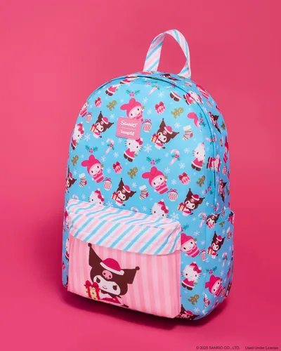Vista 5 de Loungefly Sanrio: Kuromi and Friends Holiday Mochila de tamaño completo, exclusiva de Amazon