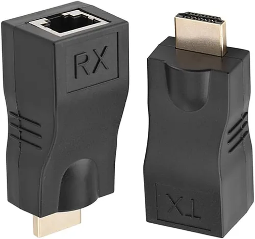 Vista 9 de Joyzan Extensor HDMI a RJ45, convertidor de red Ethernet, repetidor, transmisor, adaptador receptor sobre Cat 5e 6e Cable Splitter HD 1080p 98ft