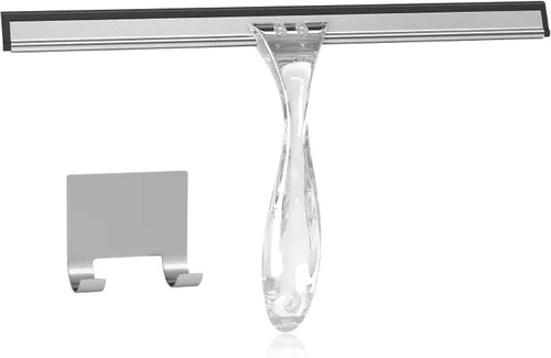 Vista 10 de AmazerBath Escobilla para puerta de cristal de ducha, escobilla de ducha para puertas de cristal, escobilla multiusos con gancho para puertas