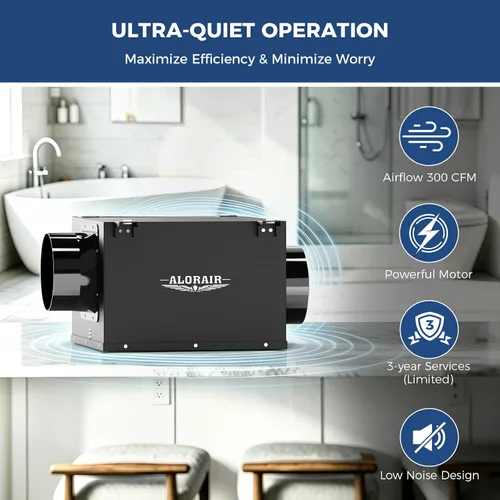 Vista 2 de ALORAIR - Extractor de baño en línea ultra silencioso de 6 pulgadas