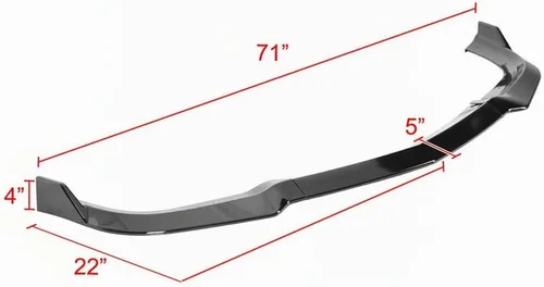Vista 8 de SCITOO Alerón de borde delantero con acabado en negro brillante, compatible con Dodge Charger 2011-2014