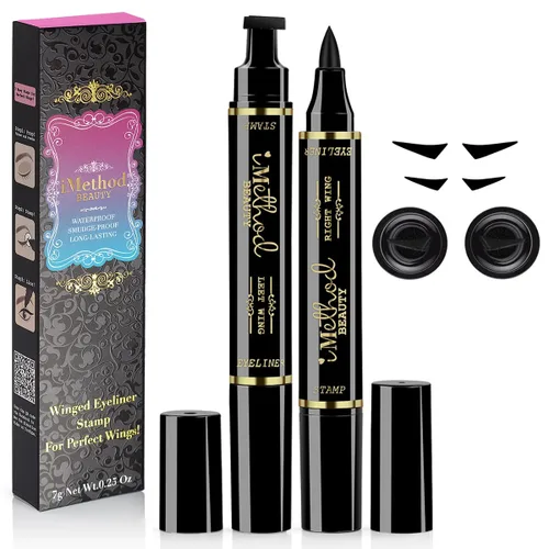 Vista 8 de Sello delineador de ojos iMethod. 2 bolígrafos con proyecciones, sello perfecto para imitar ojos de gato, delineador líquido de larga duración
