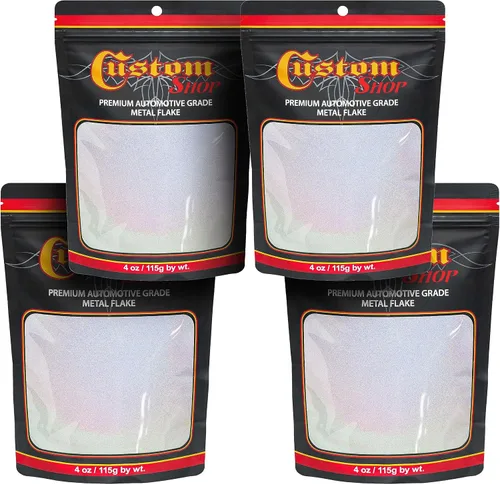 Vista 69 de Custom Shop - Purpurina metálica para pintura automotriz, oro brillante, 4 oz, micro escamas de metal de 0.004" para pintura de automóviles, aditivo