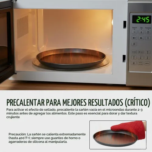 Vista 3 de MACONEE Bandeja universal para microondas de 10 pulgadas, bandeja para dorar, plato crujiente, para recalentar pizza congelada, pepitas de pollo