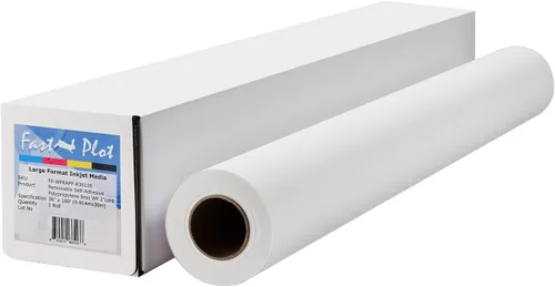 Vista 8 de FastPlot Cartel autoadhesivo extraíble de polipropileno 8 mil WP - 24" x 60FT - 2" núcleo