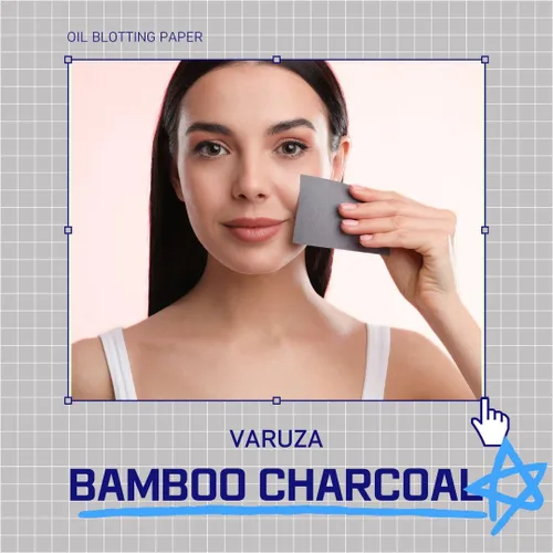 Vista 3 de [100 unidades + estuche de espejo] Hojas de secado de aceite de carbón de bambú natural para cara coreana con estuche de espejo