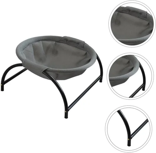 Vista 7 de Cama elevada para gatos con malla transpirable para uso en interiores y exteriores, diseño resistente para mayor comodidad